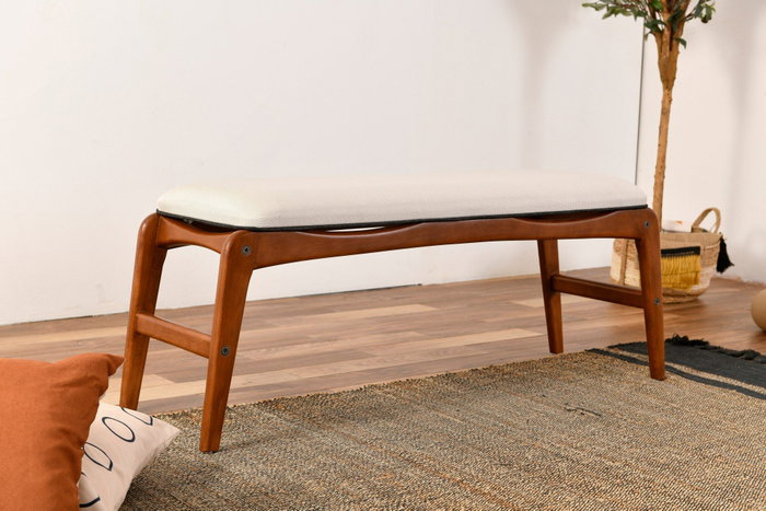 Hanah Home Banco de Madera de Carpe 120 cm - Elegante y Sofisticado para Salón, Dormitorio o Entrada
